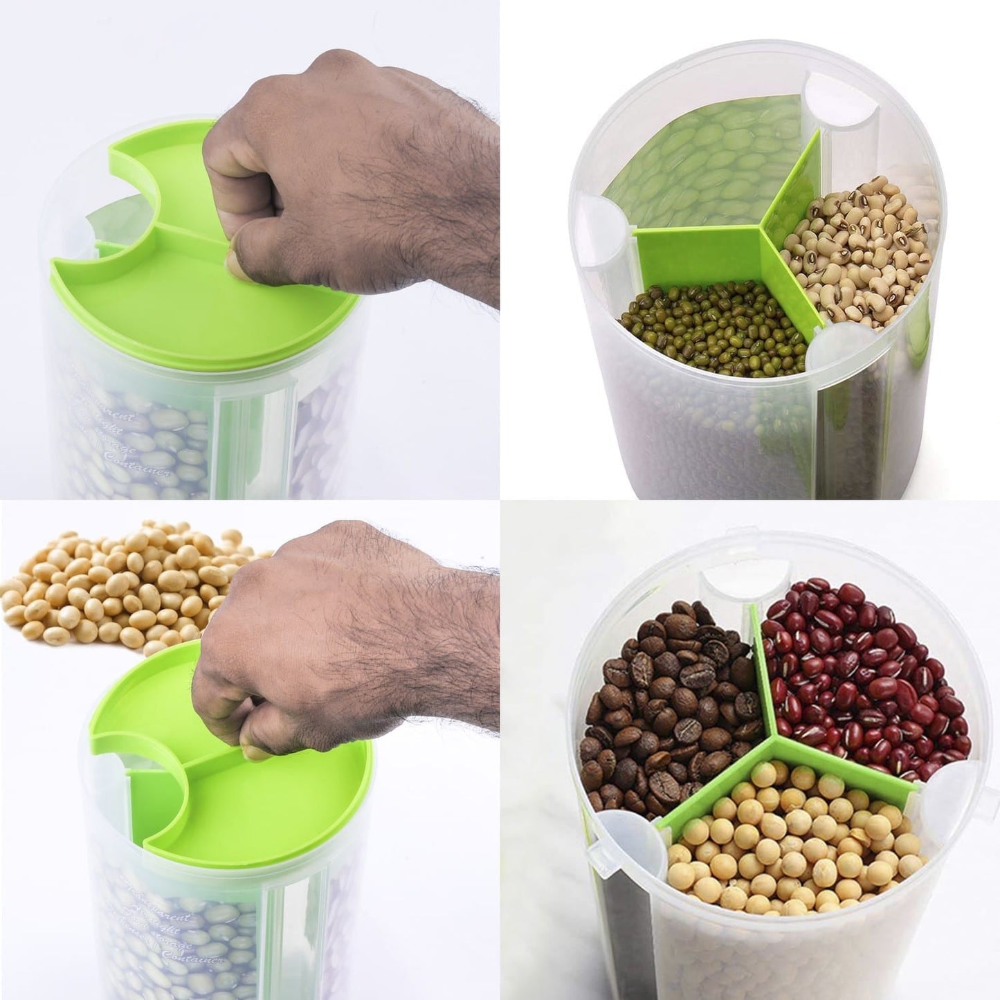 0618b 3 In 1 Transparent Air Tight Storage Dispenser Container (With Color Box) - warehousetech13