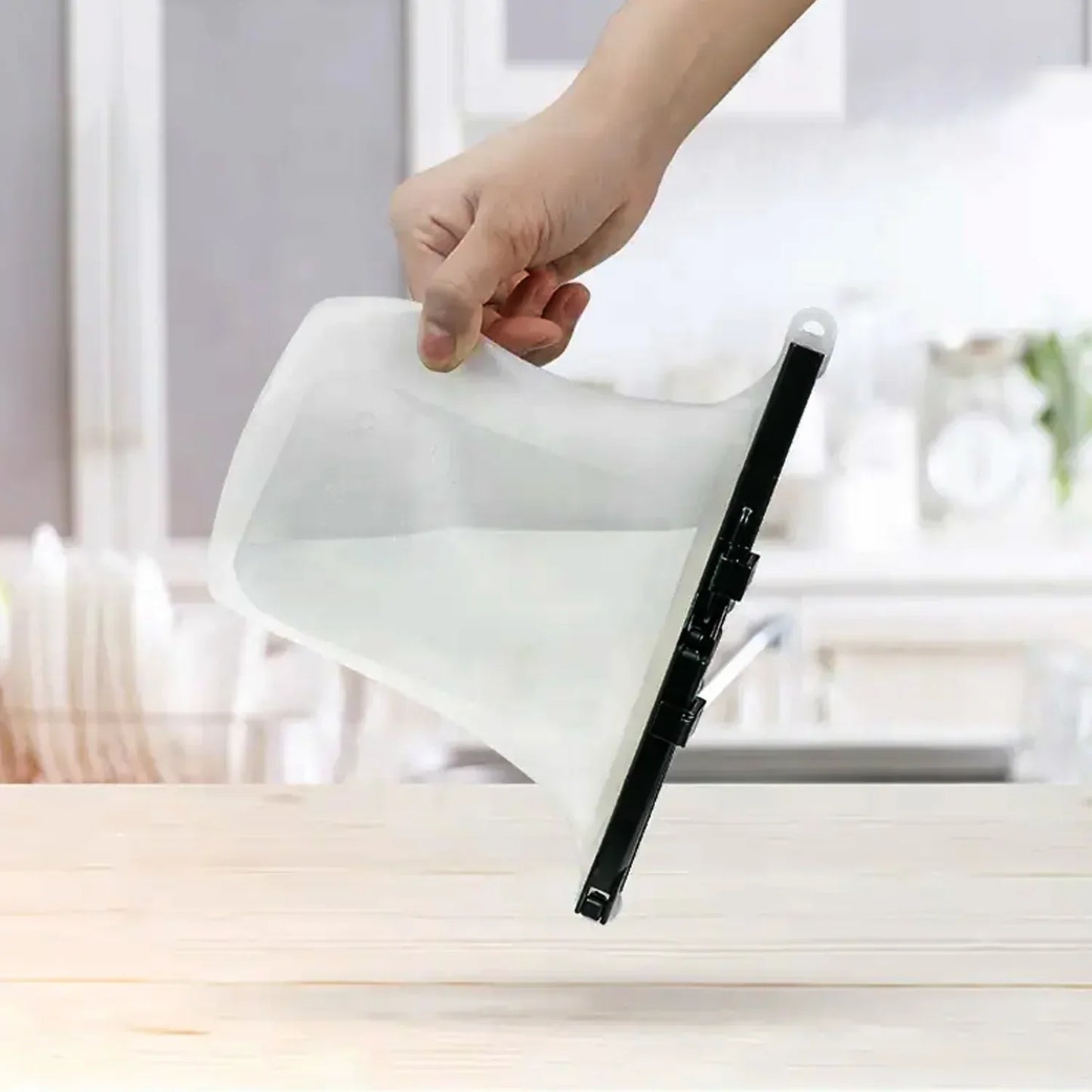 Reusable Silicone Food Storage Bag Set Leakproof Lock Reusable Flat Bottom Freezer Bags Sandwich Bags Silicone Food Grade Kids Snack Bags Bpa Free Microwave Dishwasher Safe (1 Pc) - warehousetech13