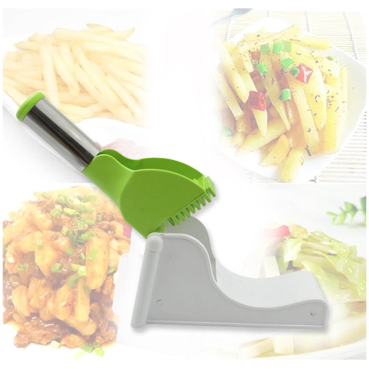 Virgin Plastic French Fry Chipser Potato Chipserpotato Slicer With Container - warehousetech13