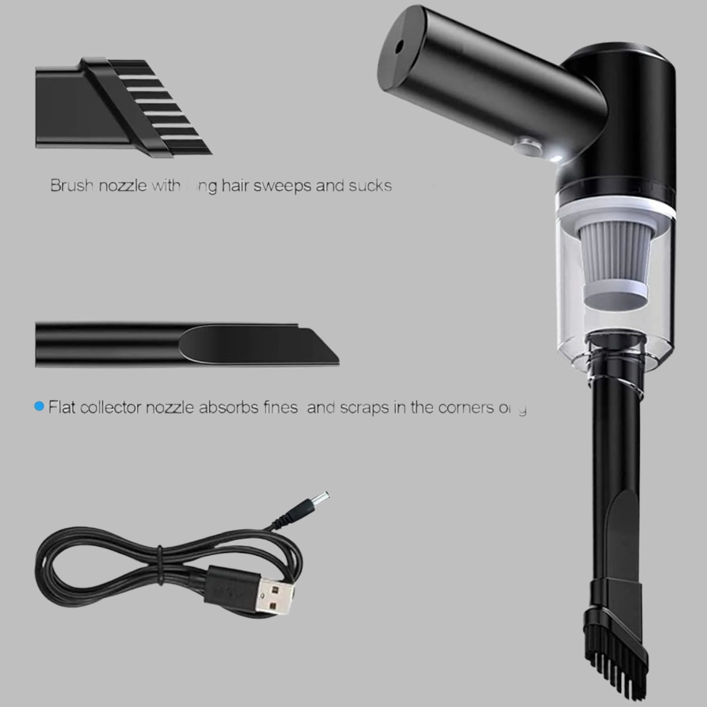Vacuum Cleaner Dust Collection 2 In 1 Car Vacuum Cleaner 120w High-power Handheld Wireless Vacuum Cleaner Home Car Dual-use Portable Usb Rechargeable - warehousetech13