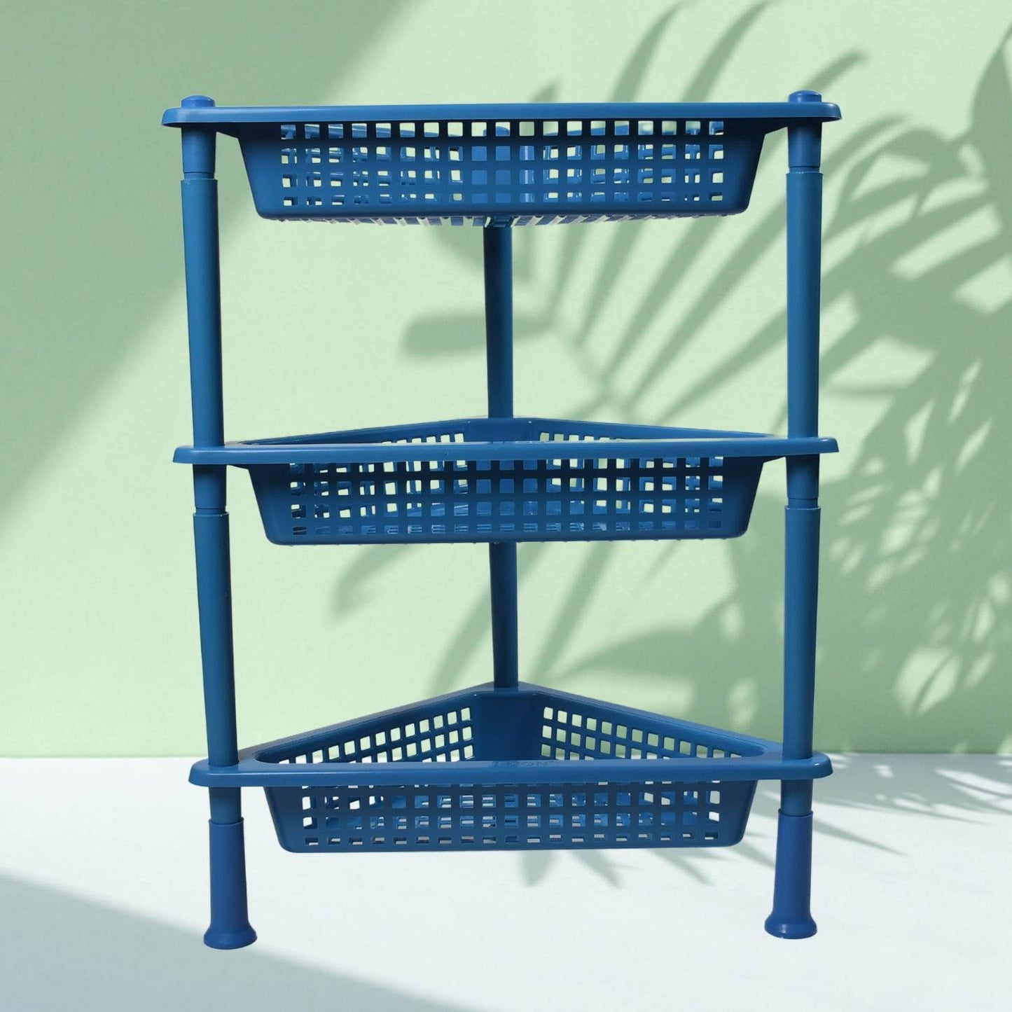 Triangle Storage Plastic 3-tier Rack Shelf For Kitchen Living Room - warehousetech13