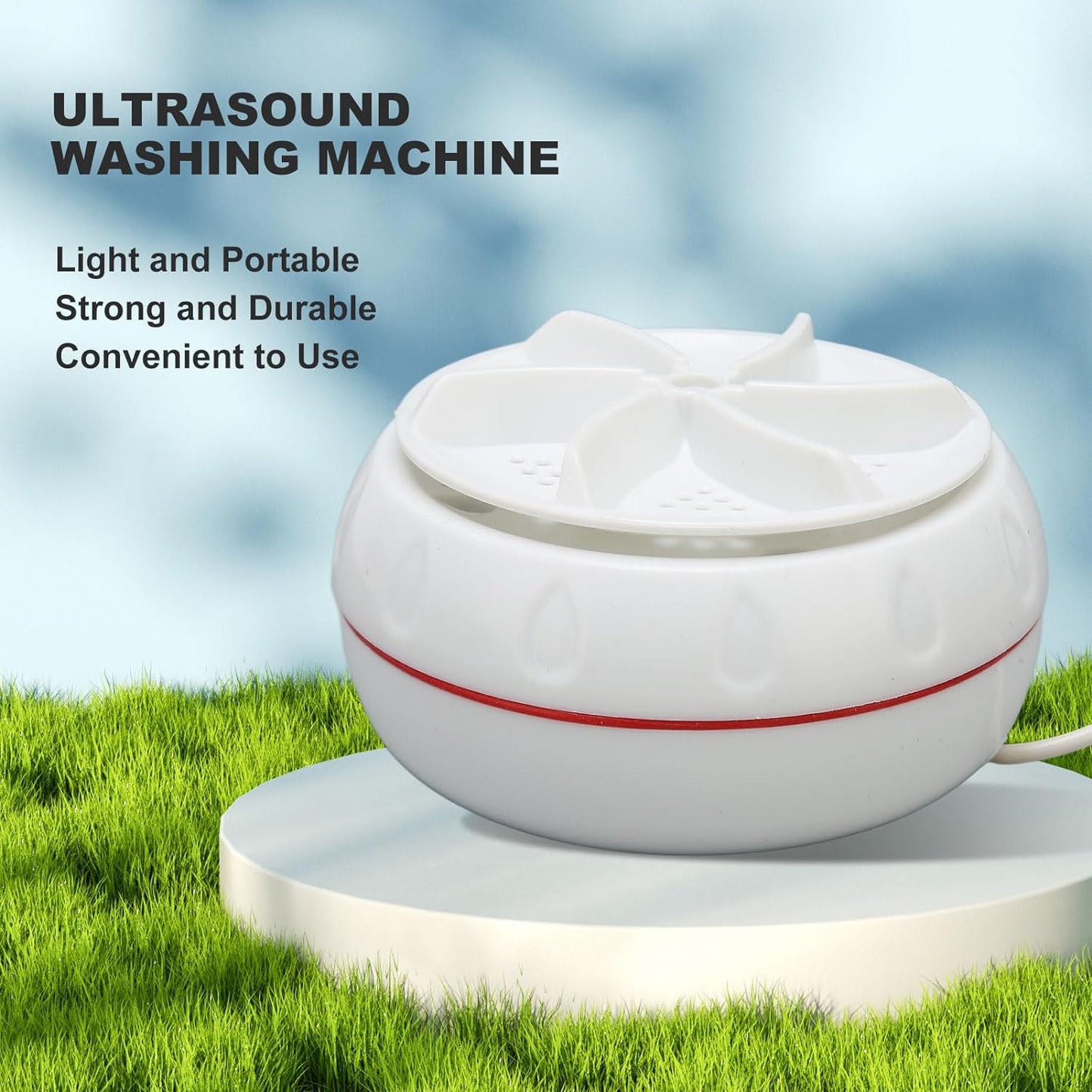Mini Washing Machine with USB Cable | Portable & Lightweight Turbo Washer for Travel, Dorm, Apartment