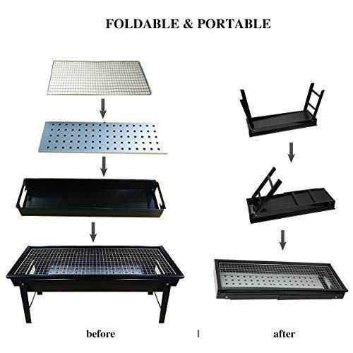 Folding Portable Barbeque Bbq Grill Set For Outdoor And Home - warehousetech13