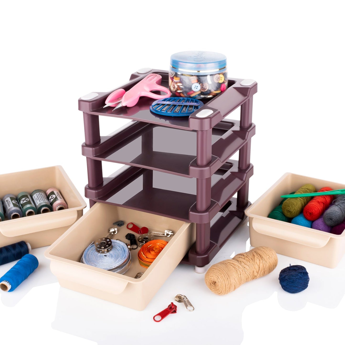 4767 Mini 3 Layer Drawer Used For Storing Makeup Equipments And Kits Used By Womens And Ladies. - warehousetech13