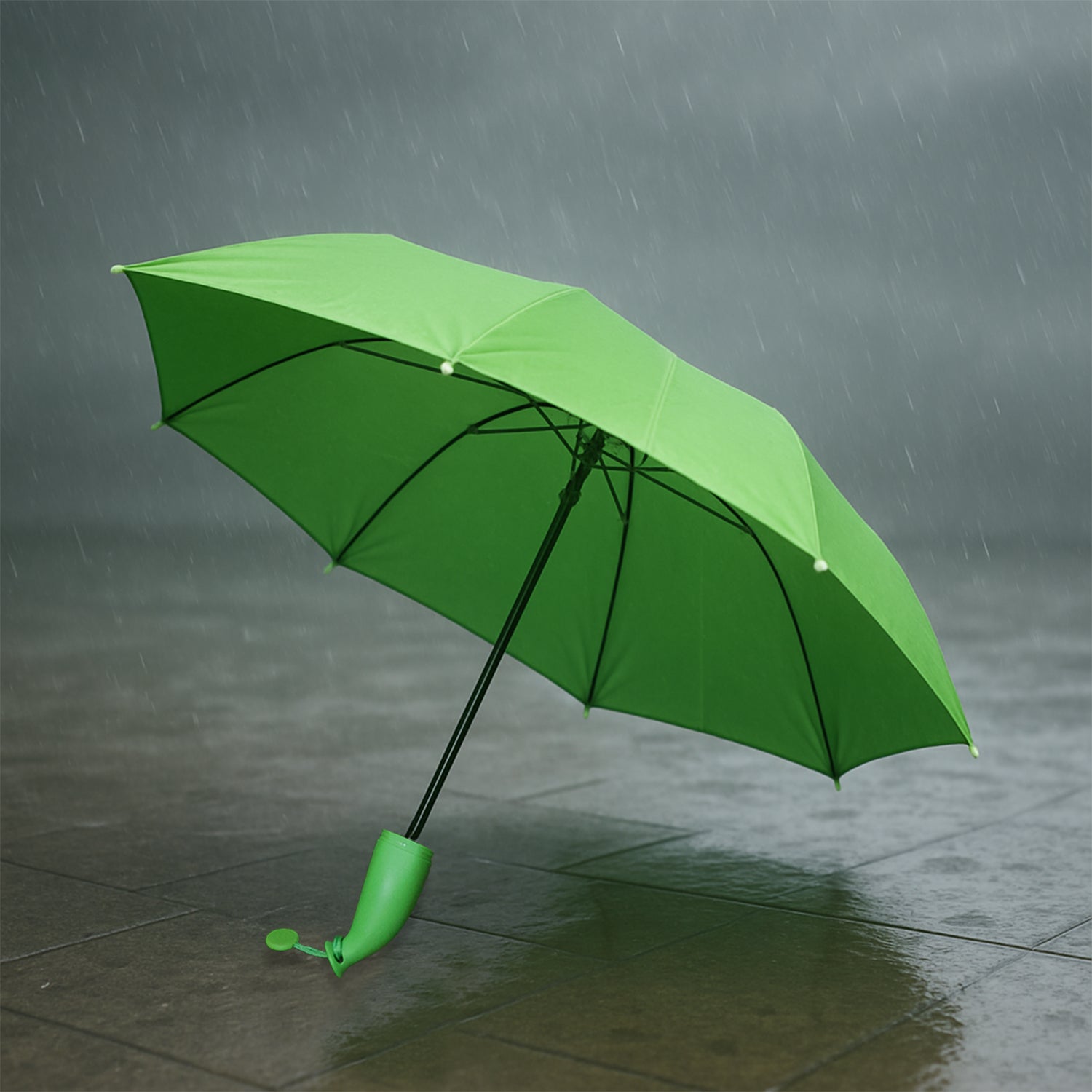 Green Stylish Banana Shaped Mini Foldable Umbrella - warehousetech13