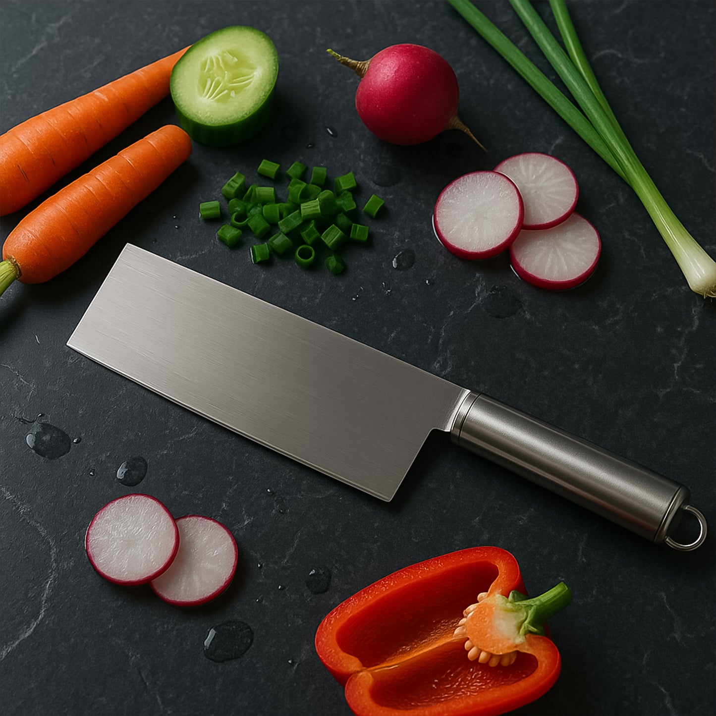 Professional-grade Stainless Steel Vegetable Cleaver Knife 1 Pc - warehousetech13
