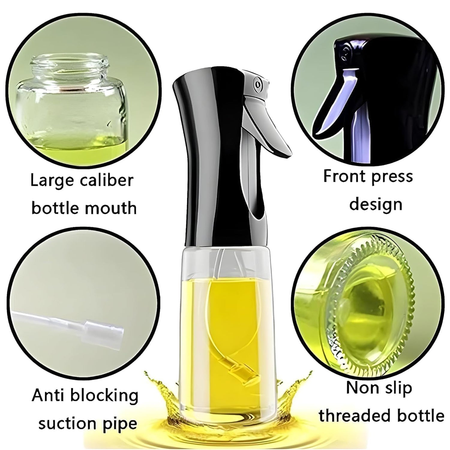 Glass Oil Dispenser Bottle Spray (1 Pc 200 Ml Approx) - warehousetech13