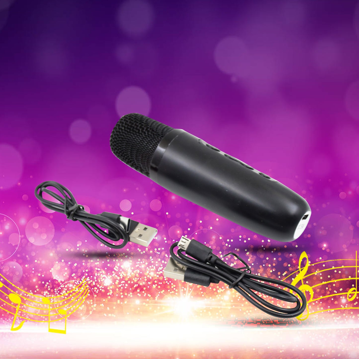 Wireless Bluetooth Speaker 5w High Bass With Wireless Mic Microphone Led Torch Solar Charging Support Usb Adjustable Strap (1 Set) - warehousetech13