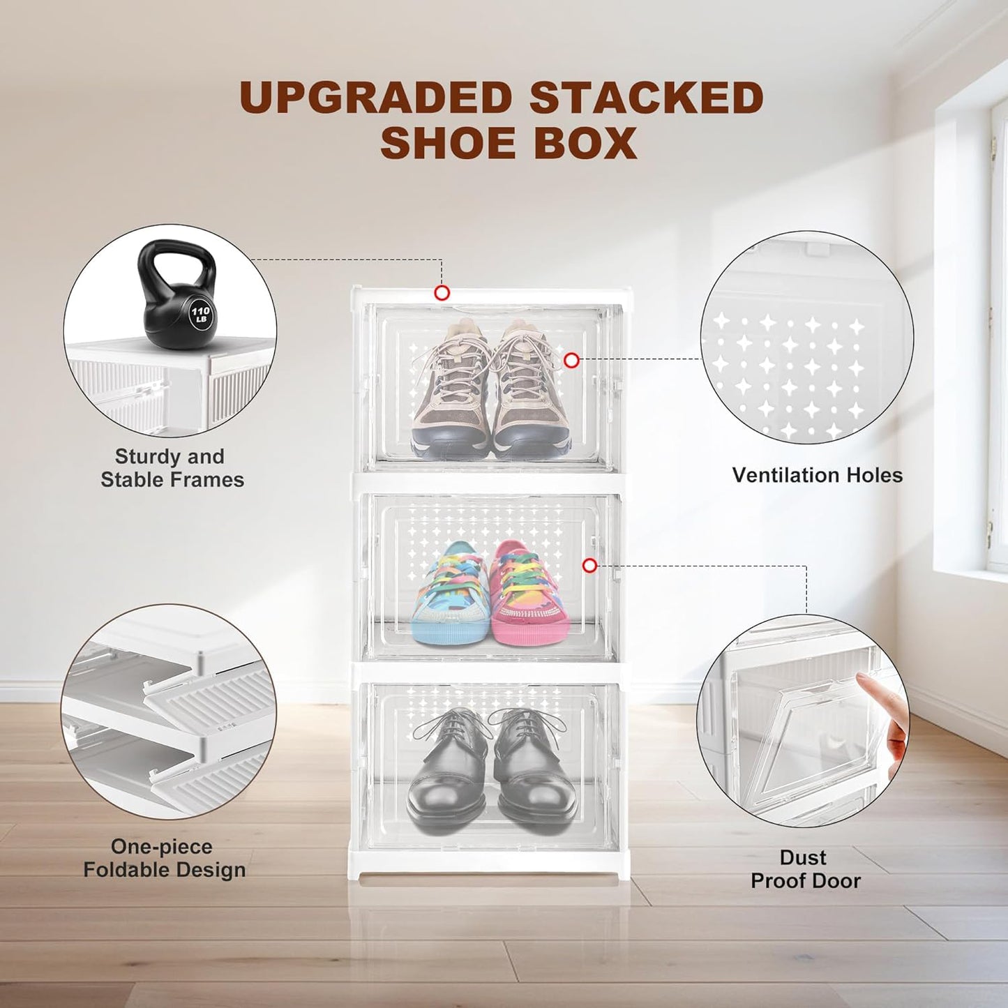 Stackable Multifunctional Storage For Clothes Foldable Drawer Shelf Basket Utility Cart Rack Storage Organizer Cart For Kitchen Pantry Closet Bedroom Bathroom Laundry (3 Layer 1 Pc) - warehousetech13