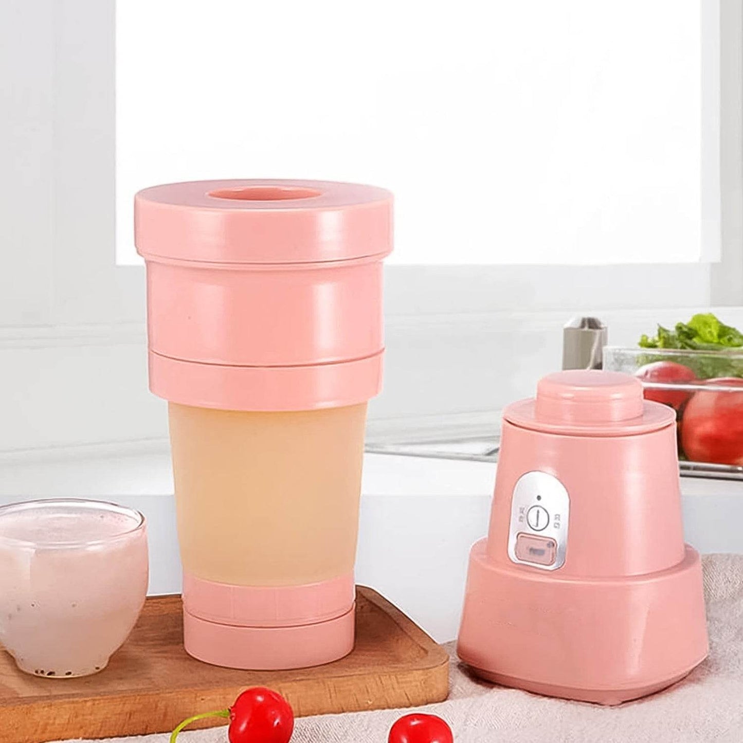 Foldable Electric Juicer Portable Blender Stainless Steel 6 Blades (500 Ml) - warehousetech13