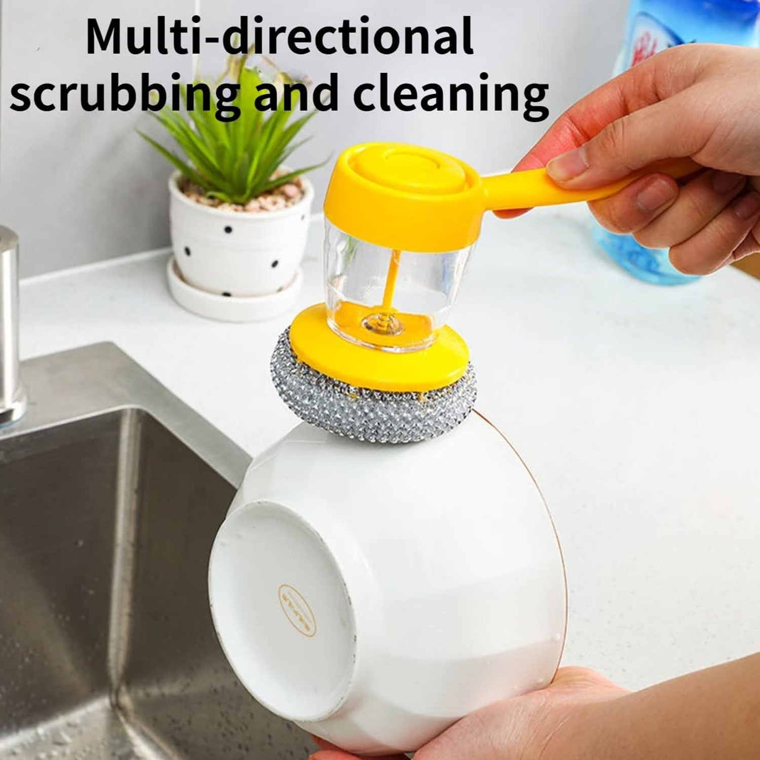 Handheld Soap Dispenser With Scrub (1 Set) - warehousetech13