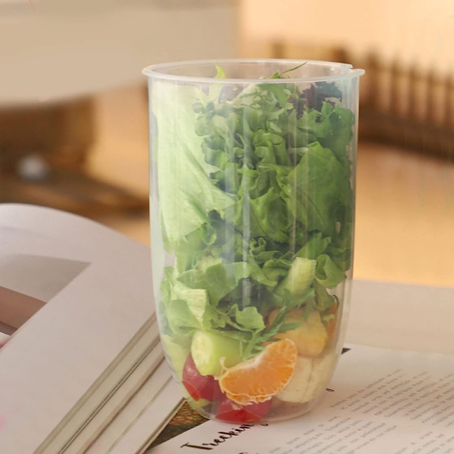2545 Fruit And Vegetable Salad Cups Easy Clean Salad Mixing Cup For Business People For Business Travel (1pc) - warehousetech13