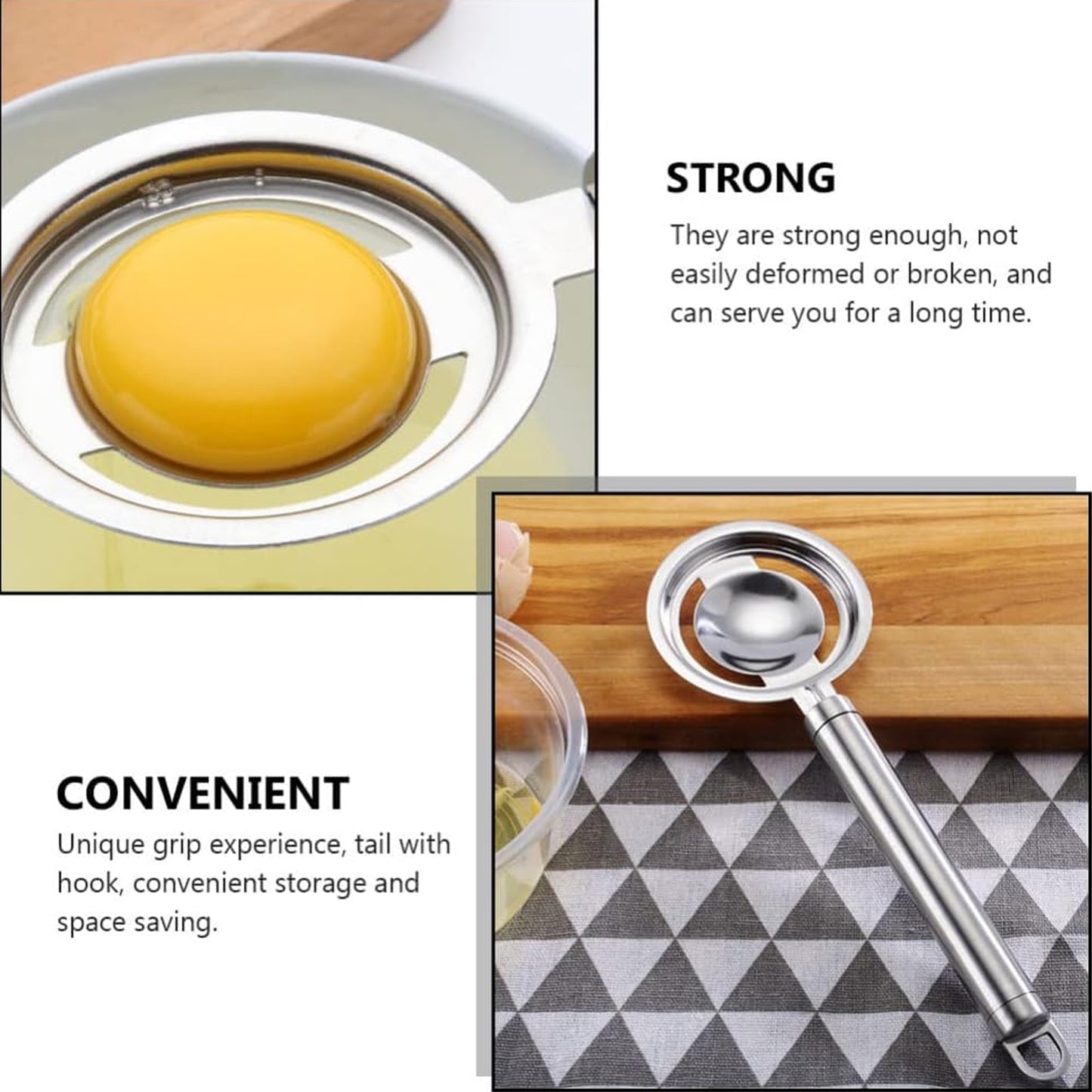 5898 Kitchen Tools Egg Yolk White Separator Stainless Steel Egg White Separator Tools Eggs Yolk Filter Gadgets Kitchen Gadgets Separating Funnel Spoon Egg Divider Tools - warehousetech13