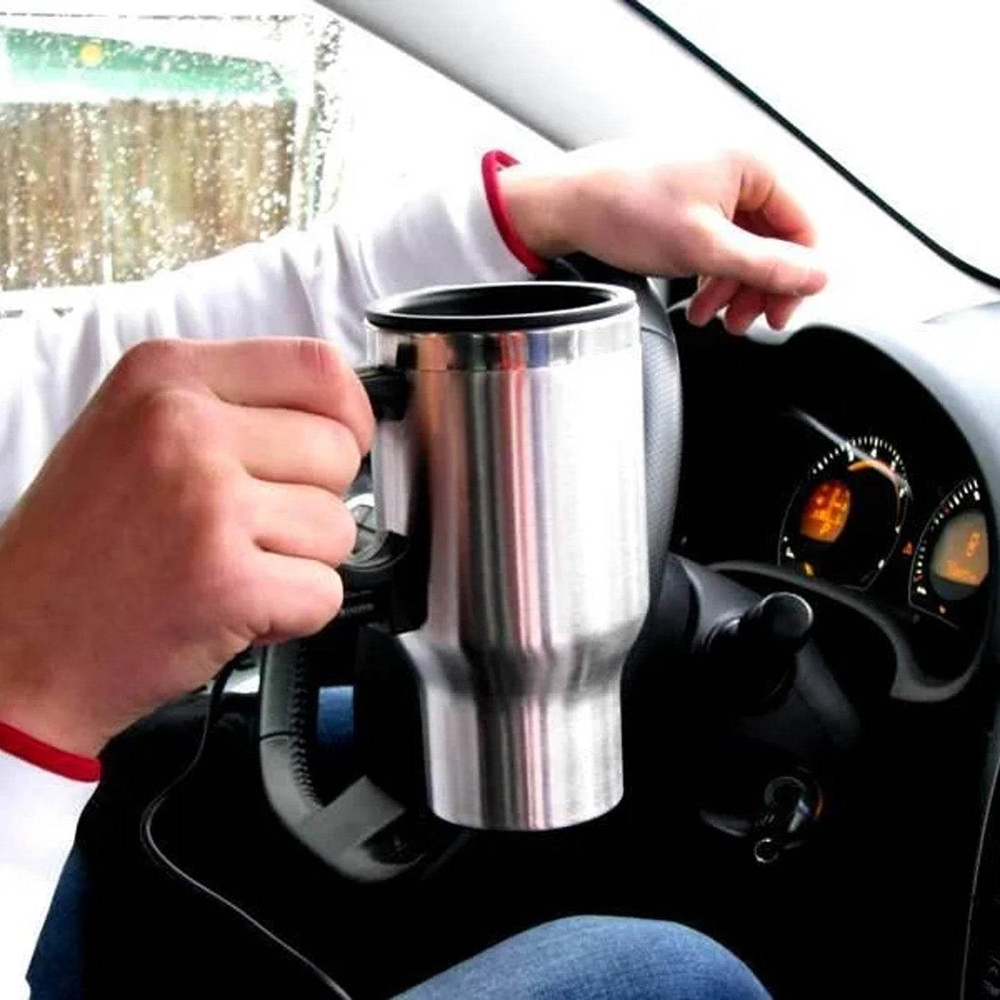 Stainless Steel Vacuum Glass Insulated Glass Coffee Cups (With Lid Handle 1 Pc) - warehousetech13