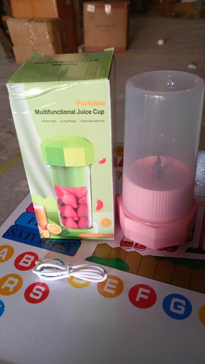Portable Multifunctional Electric Juicer Cup Usb Juice Maker 6 Blade (350 Ml) - warehousetech13