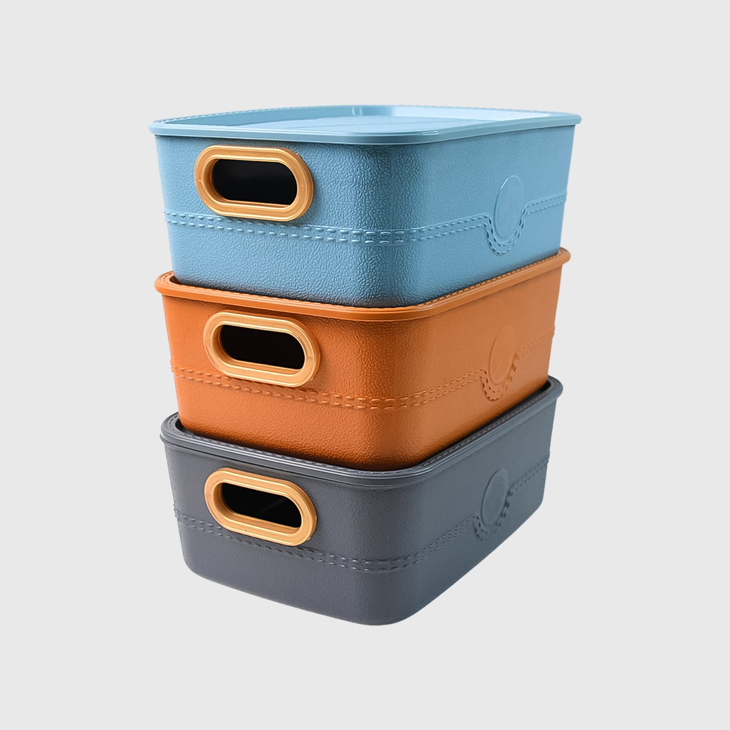 Plastic Multipurpose Storage Basket Bin Set With Handle (3 Pcs Set) - warehousetech13