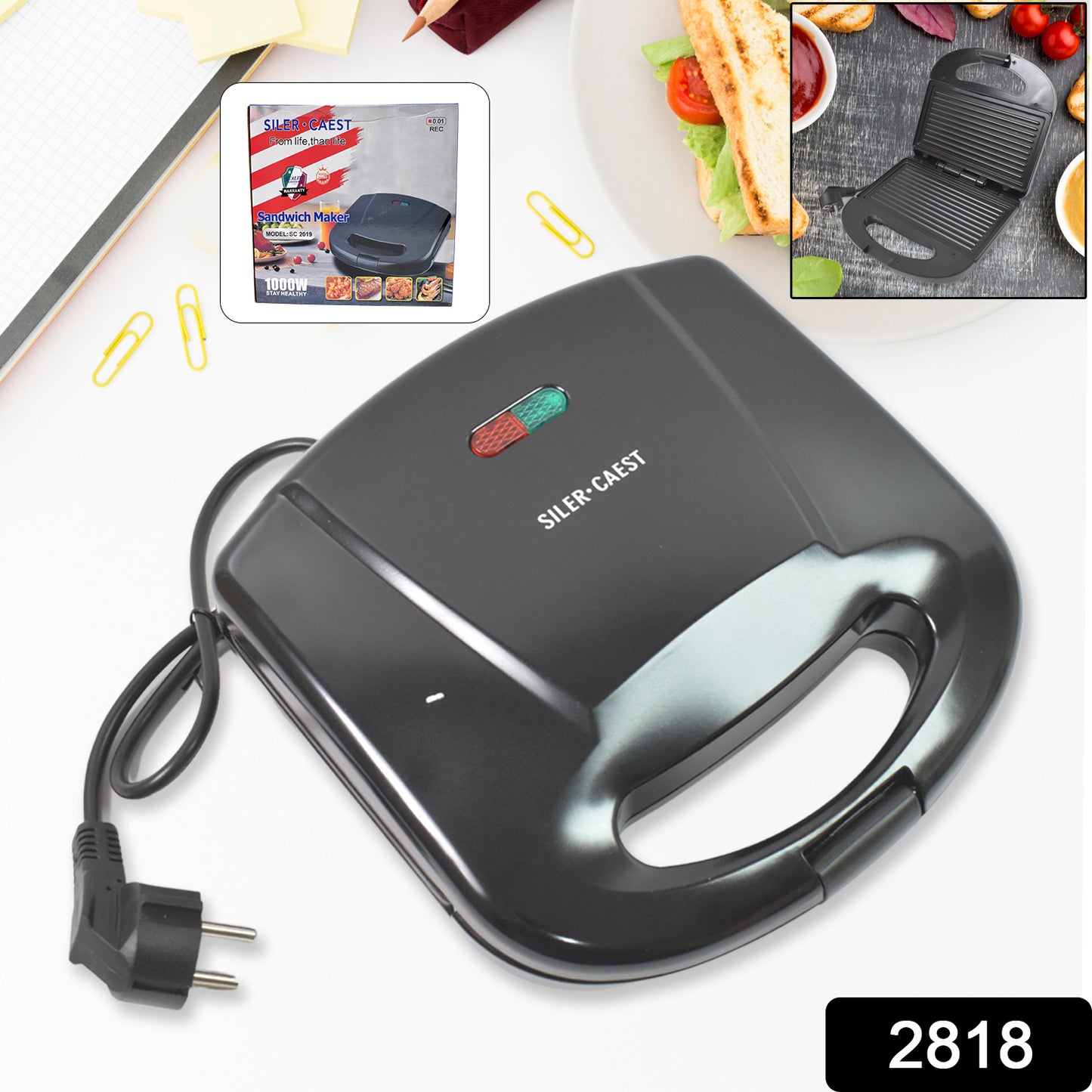 Sandwich Maker Makes Sandwich Non-stick Plates - warehousetech13