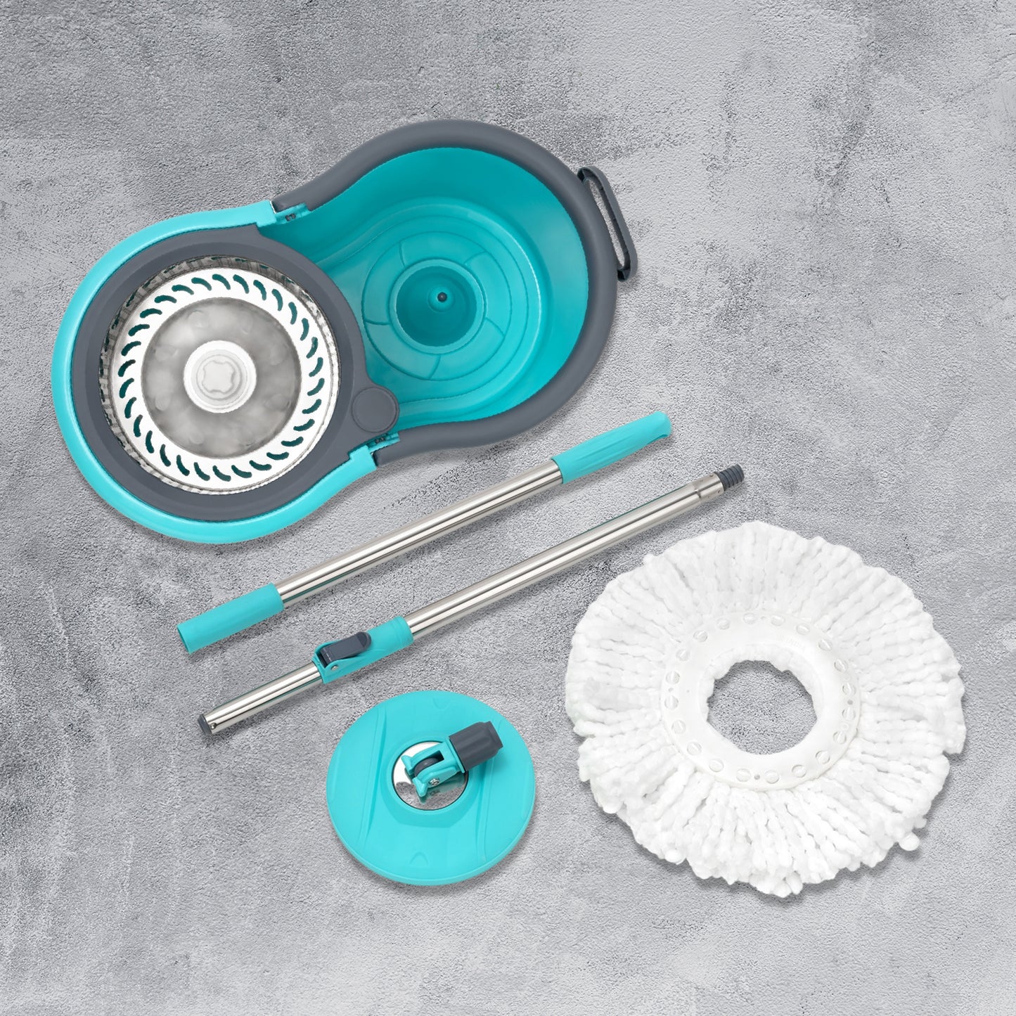 Quick Spin Mop With Steel Spin Bucket Floor Cleaning Easy Wheels Big Bucket Floor Cleaning Mop With Bucket - warehousetech13