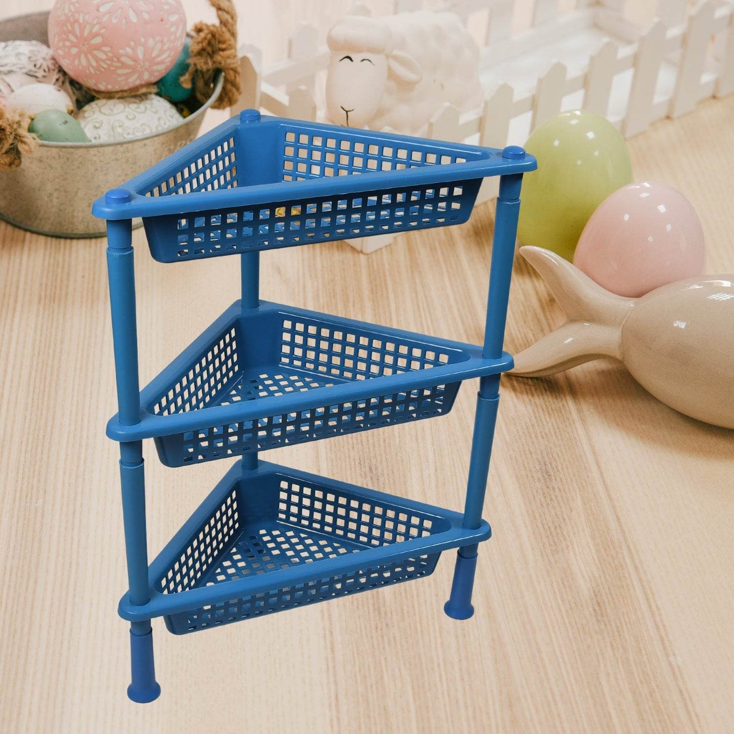 Triangle Storage Plastic 3-tier Rack Shelf For Kitchen Living Room - warehousetech13