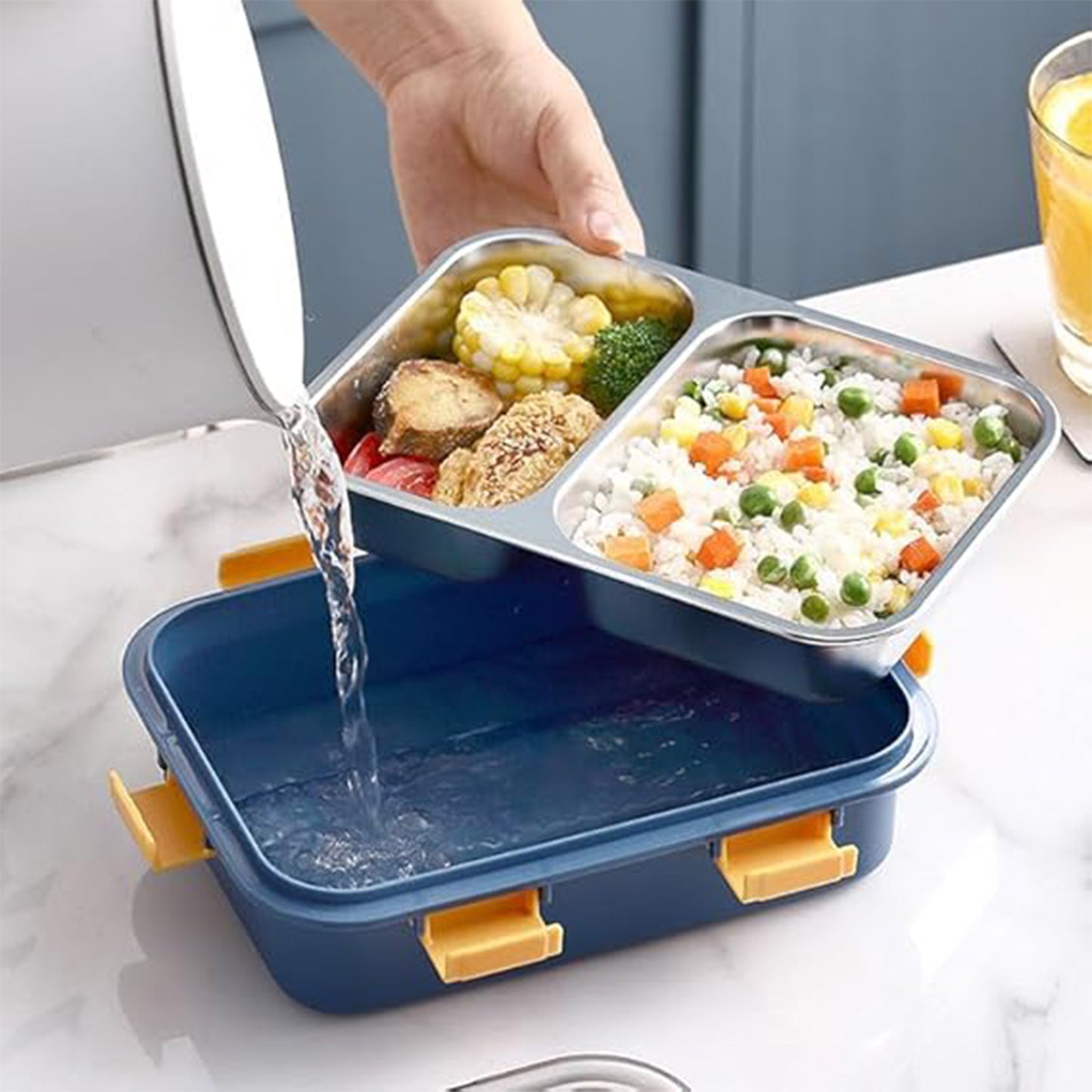 Stainless Steel Lunch Box With Spoon - warehousetech13