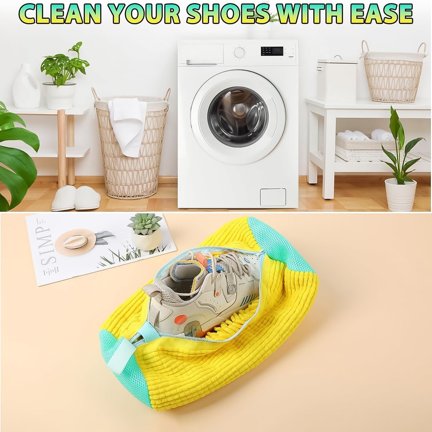 Shoe Cleaning Mop Cover With Microfiber Chenille Lining Zipper (1 Pc) - warehousetech13