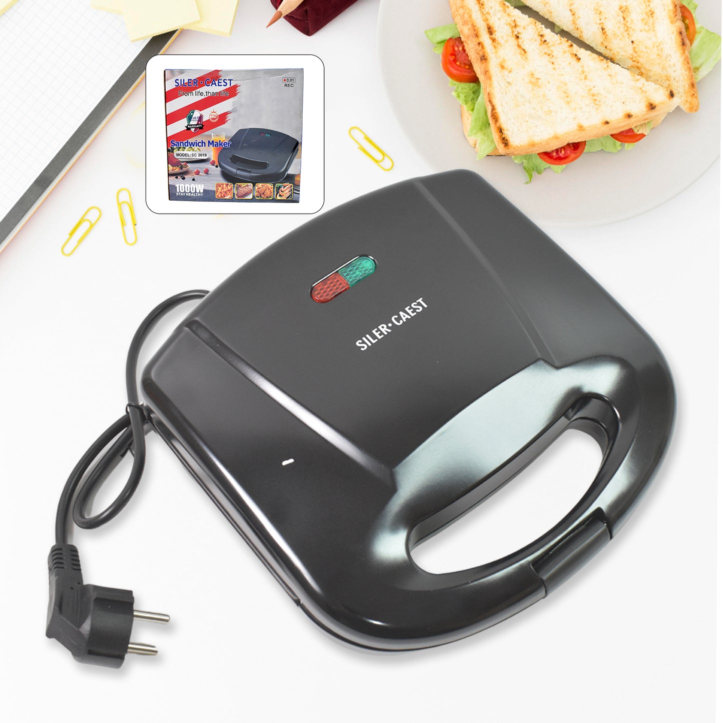 Sandwich Maker Makes Sandwich Non-stick Plates - warehousetech13