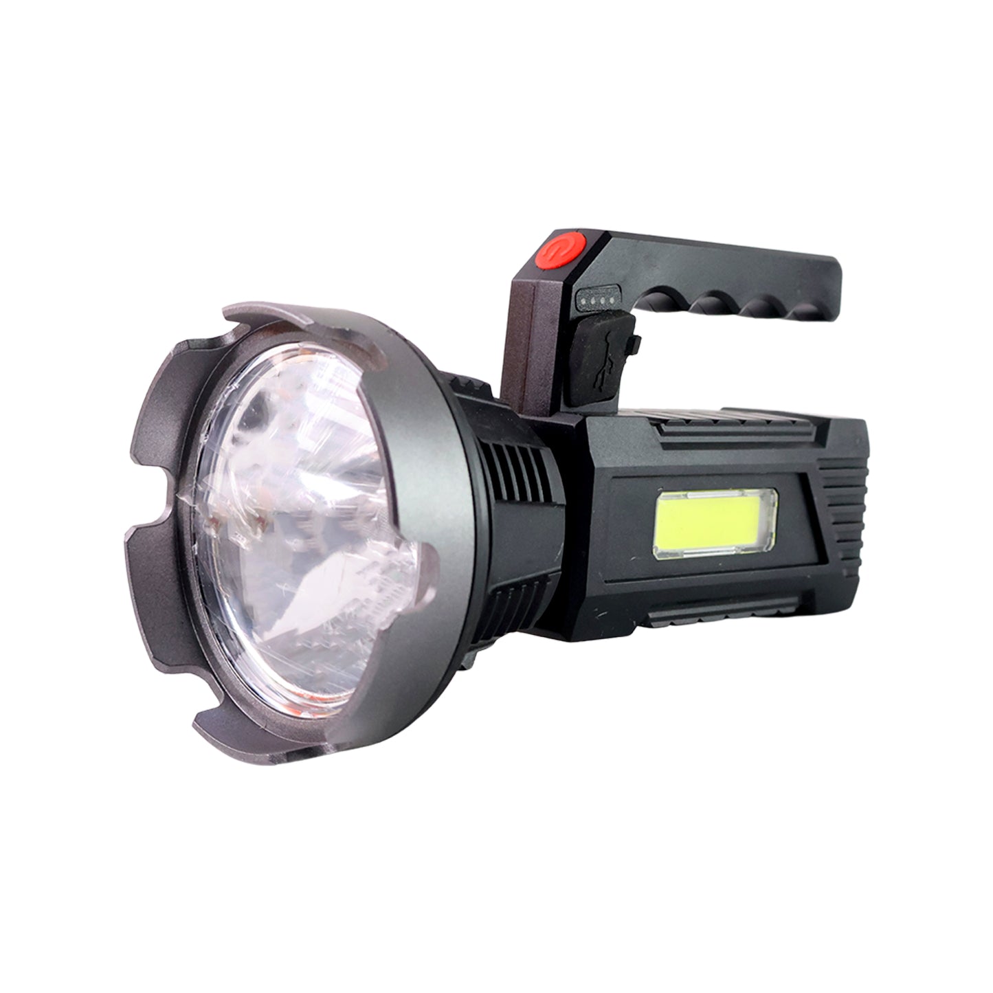 Heavy-duty Rechargeable Usb Led Hand Torch With Cob Side Light (1 Pc) - warehousetech13