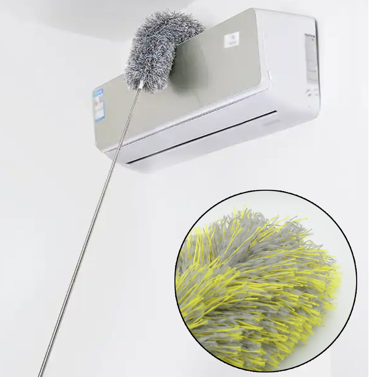 Long Handle Microfiber Duster For Cleaning Microfiber Hand Duster Washable Microfiber Cleaning Tool Extendable Dusters For Cleaning Office Car Computer Air Condition Washable Duster (62cm) - warehousetech13