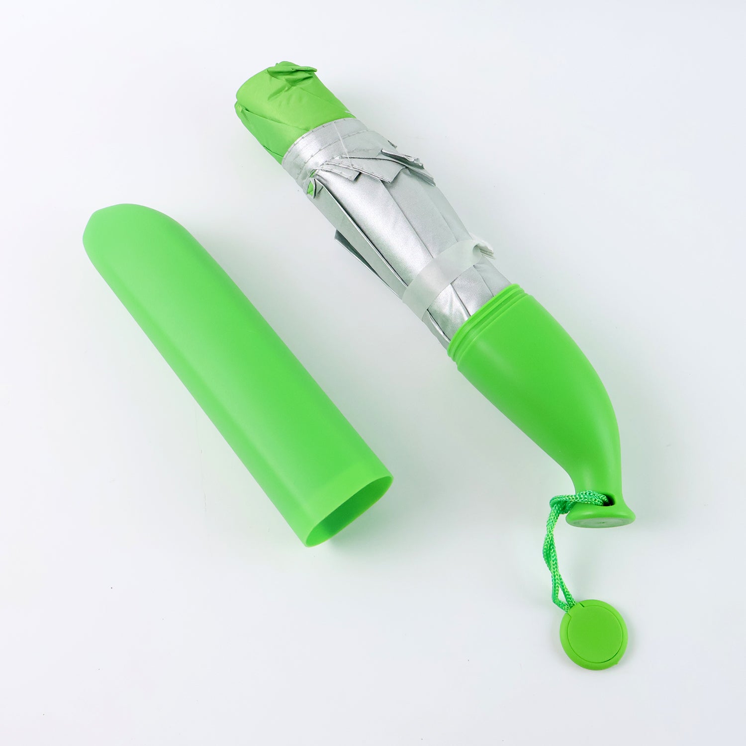 Green Stylish Banana Shaped Mini Foldable Umbrella - warehousetech13