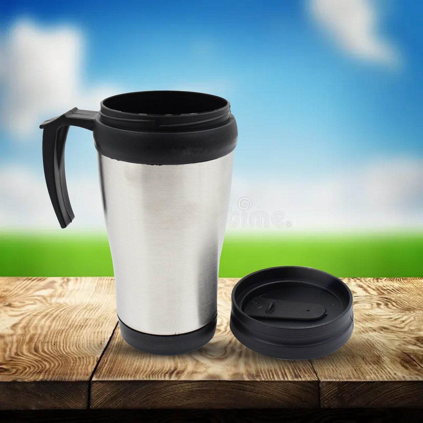 Stainless Steel Vacuum Glass Insulated Glass Coffee Cups (With Lid Handle 1 Pc) - warehousetech13