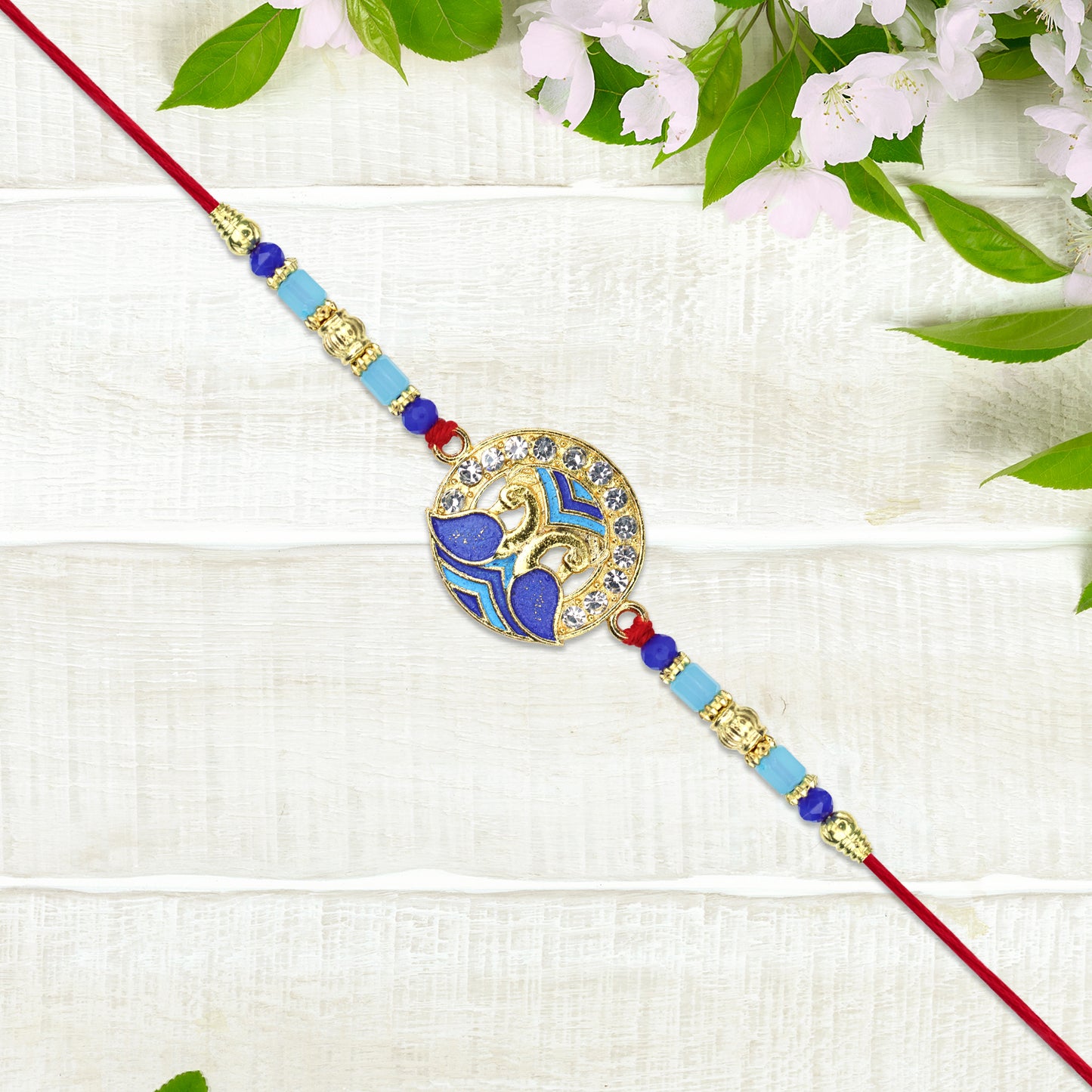 Blue Peacock Feather Rakhi - warehousetech13