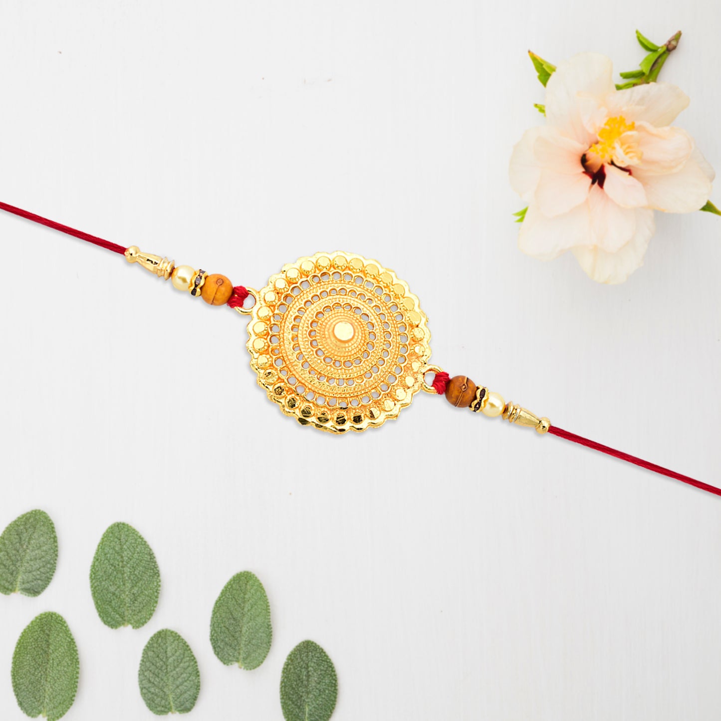 Golden Flower Rakhi - warehousetech13