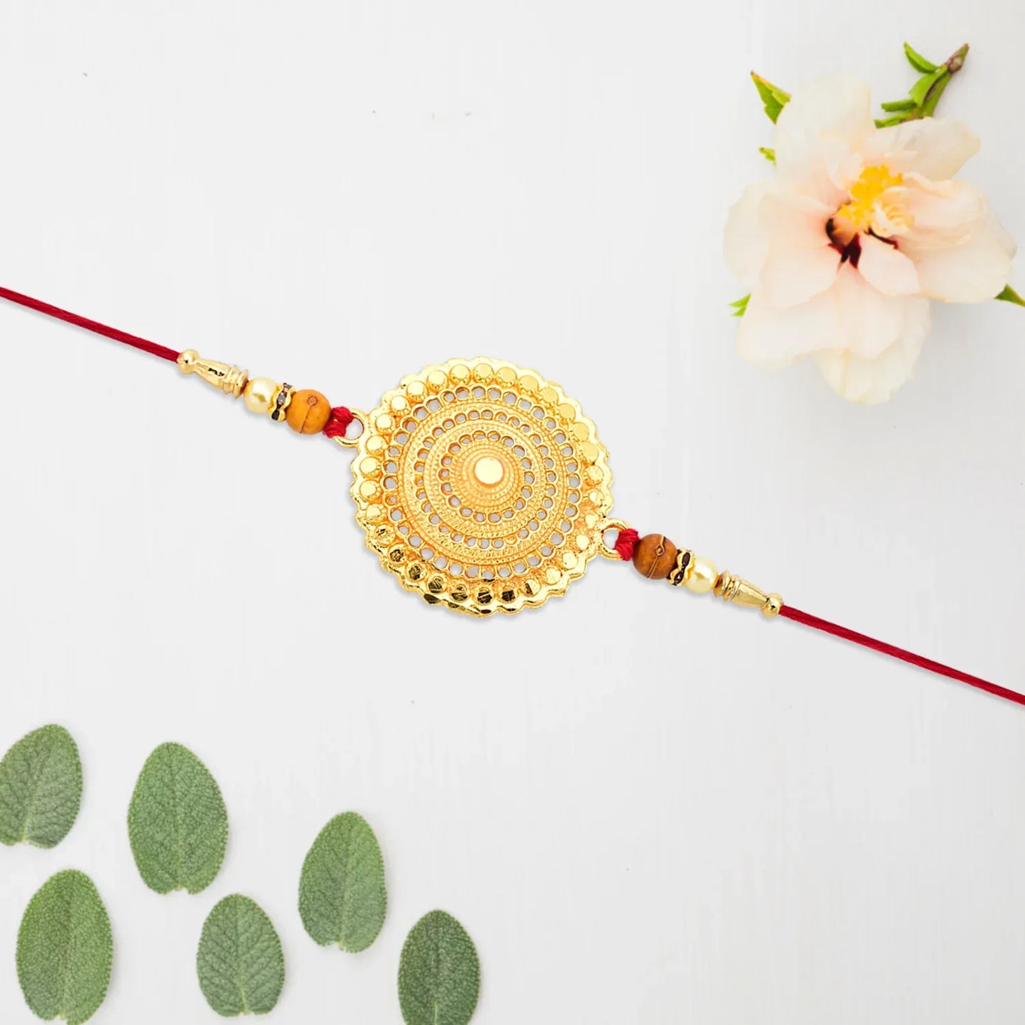 Golden Flower Rakhi - warehousetech13
