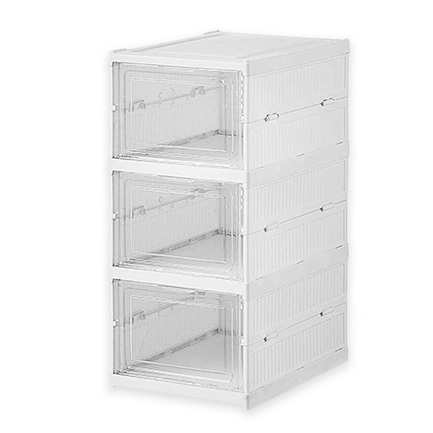 Stackable Multifunctional Storage For Clothes Foldable Drawer Shelf Basket Utility Cart Rack Storage Organizer Cart For Kitchen Pantry Closet Bedroom Bathroom Laundry (3 Layer 1 Pc) - warehousetech13