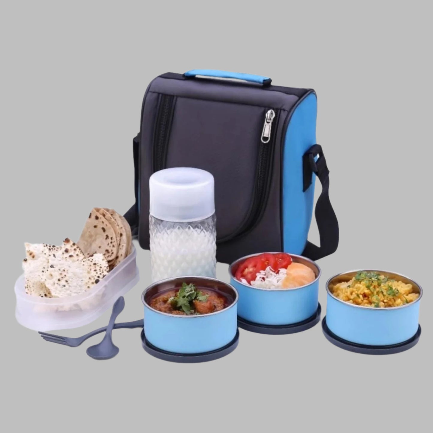 All In One Lunch Box With Fabric Bag For Office School Use - warehousetech13