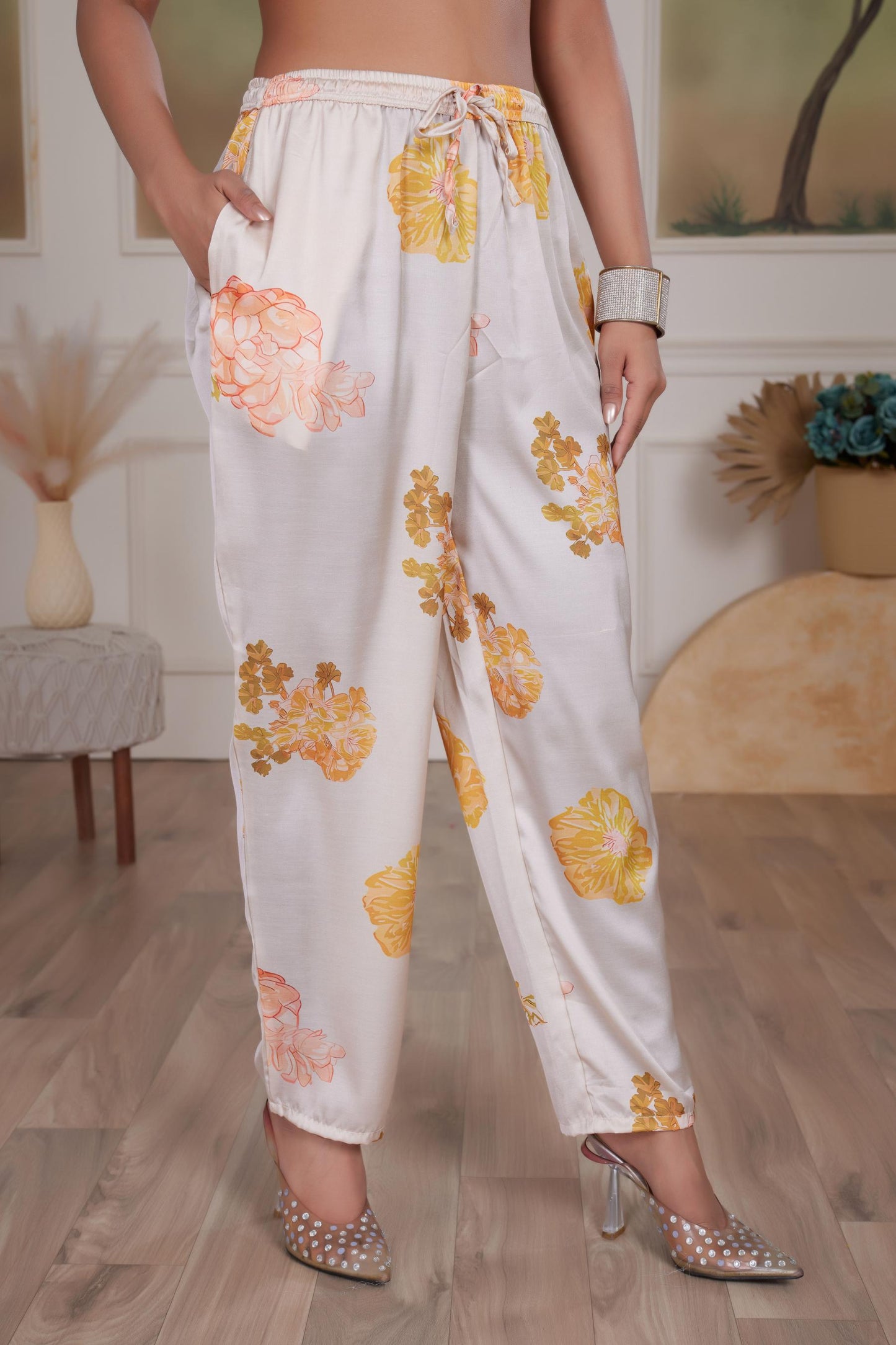 Malaika Silk Pink & White Kurta Set with Dupatta – Elegant Women’s Ethnic Wear
