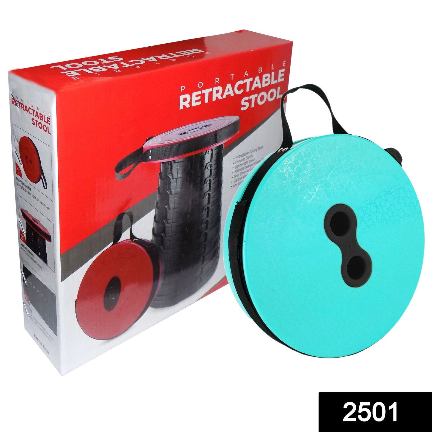 Foldable Height Adjusting Stool Space Saving Telescopic Stool - warehousetech13