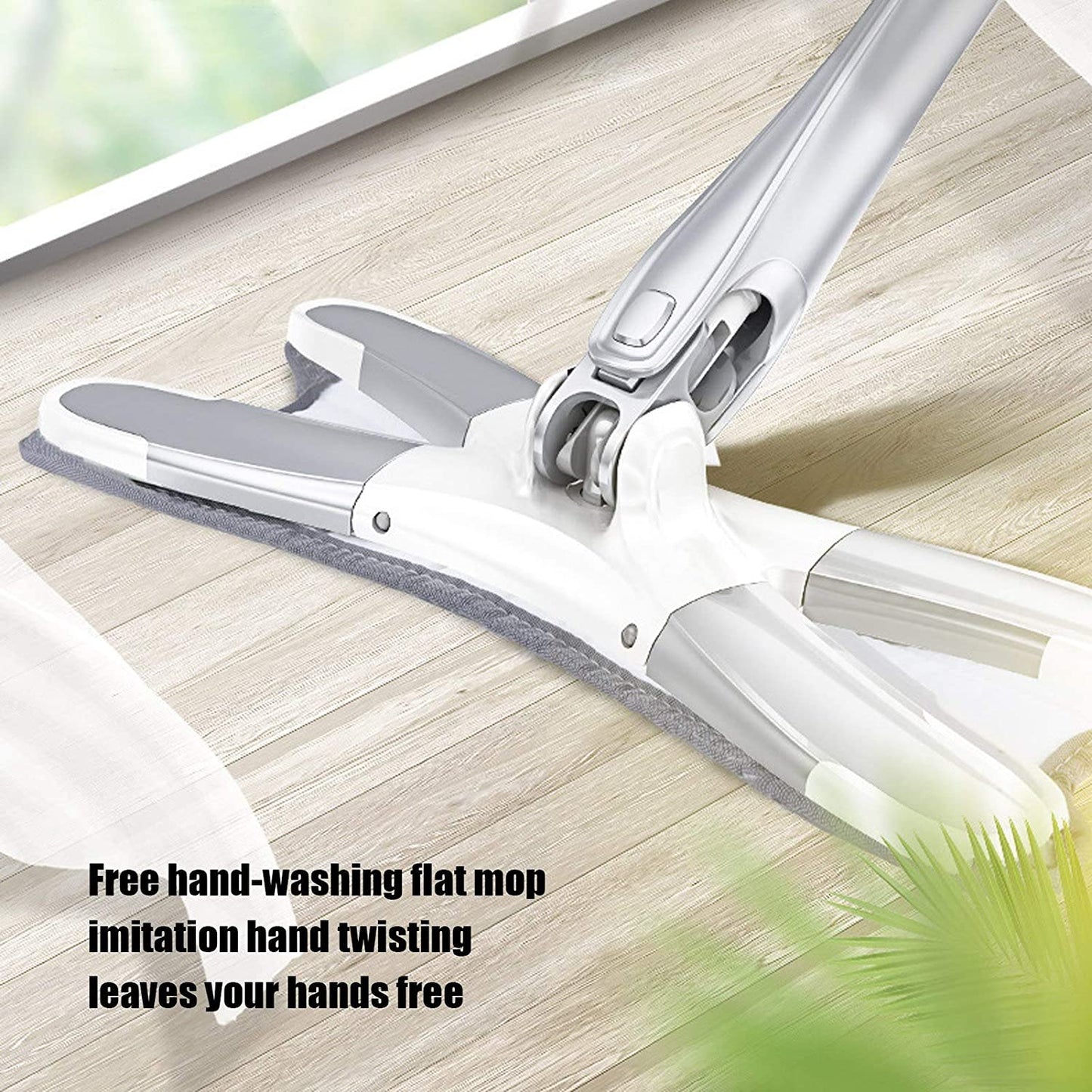 X Shape Mop Or Floor Cleaning Hands-free Squeeze Microfiber Flat Mop System 360 Flexible Head Wet And Dry Mop For Home Kitchen With 1 Super-absorbent Microfiber Pads. - warehousetech13