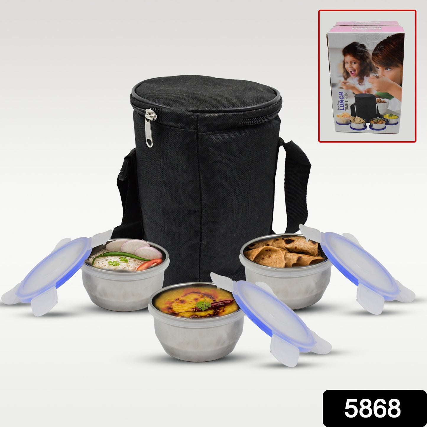 Piece Airtight & Leak-Proof Stainless Steel Lunch Box Set