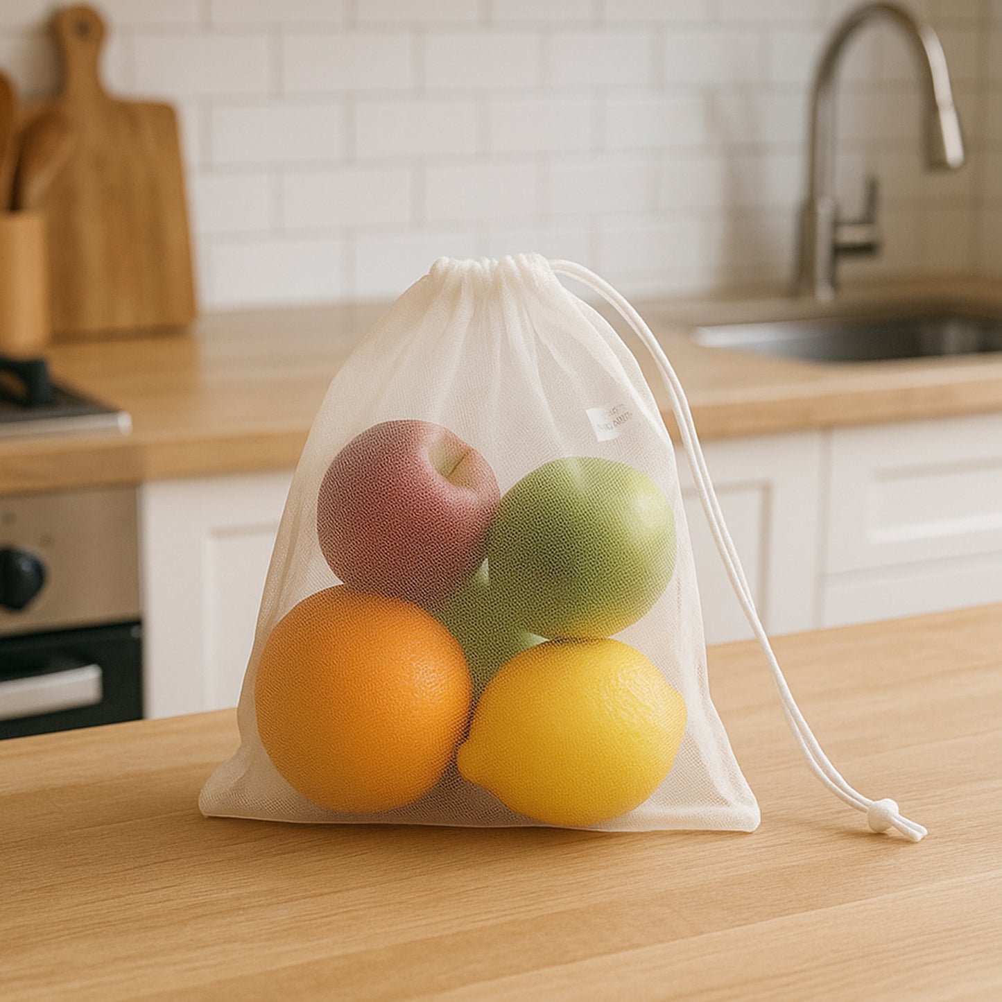 Reusable Transparent Drawstring Mesh Storage Bag (1 Pc) - warehousetech13