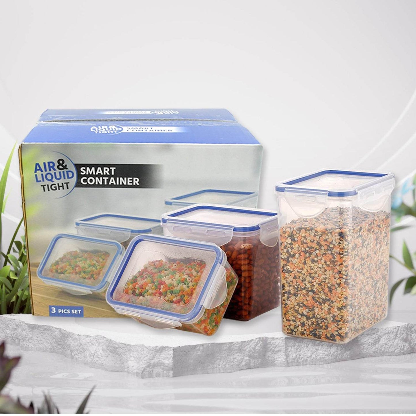 Classics Rectangular Plastic Airtight Food Storage Containers With Leak Proof Locking Lid Storage Container - warehousetech13