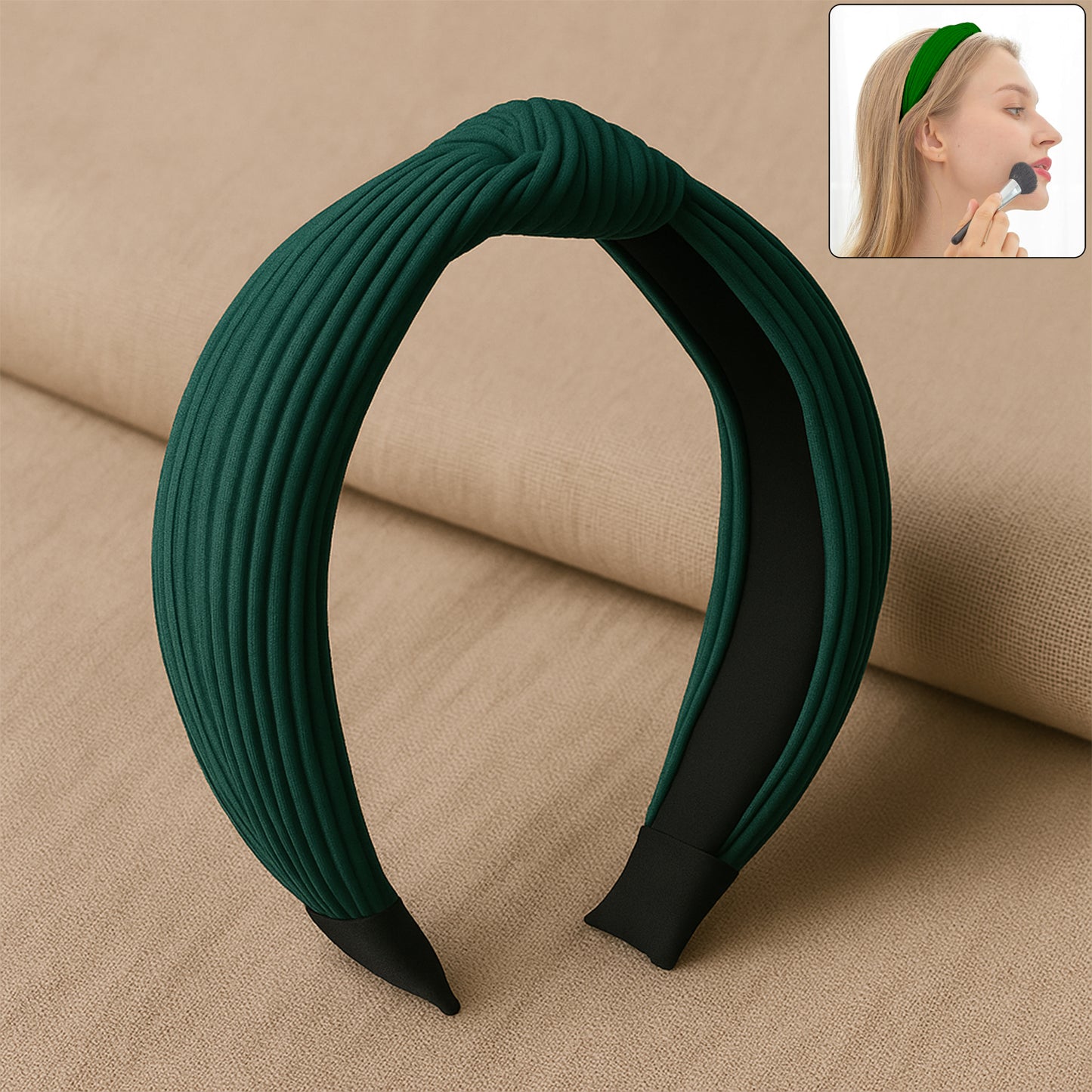 Womens Ribbed Texture Knot Design Hairband (1 Pc Mix Design) - warehousetech13