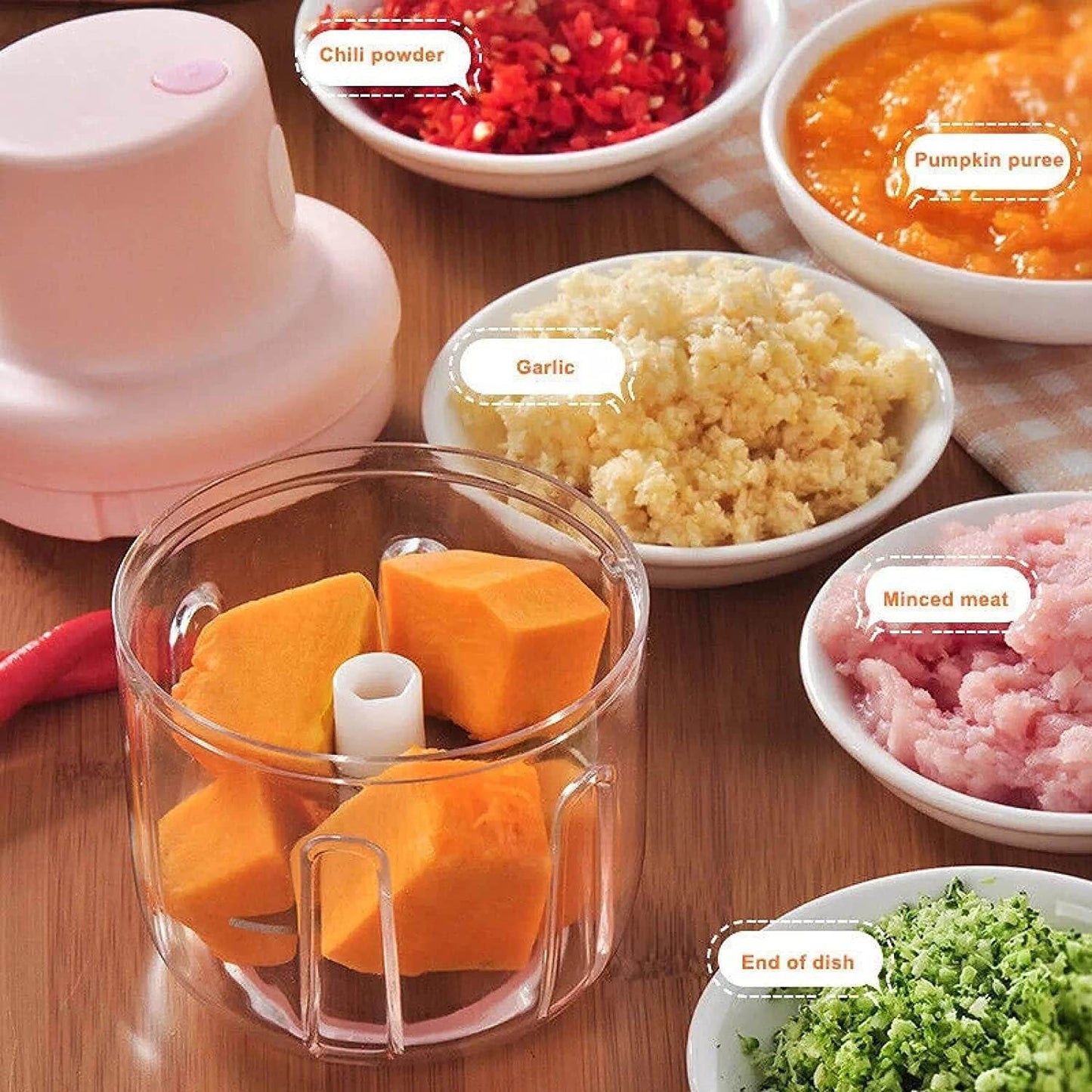 Electric Mini Garlic Chopper (250ml) - warehousetech13