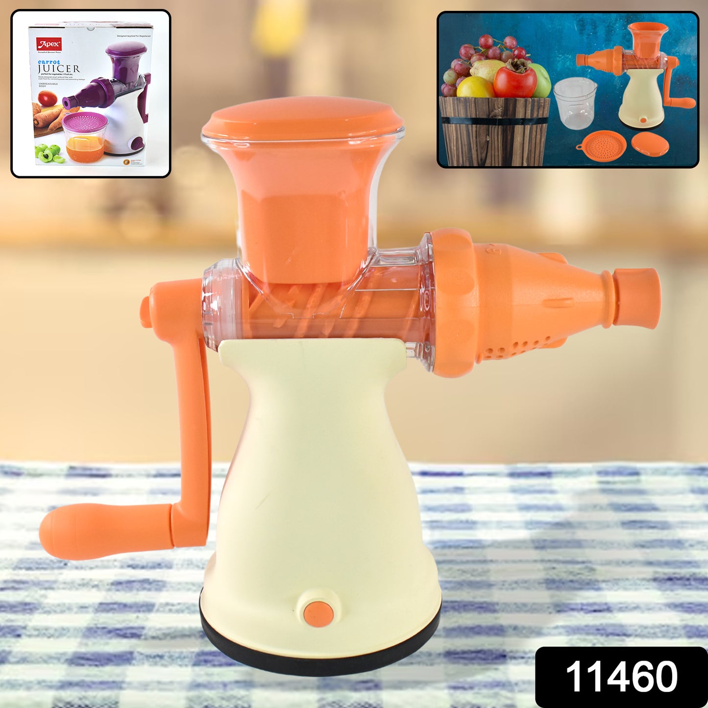 Manual Carrot And Fruit Juicer With 1 Pc Glass - warehousetech13