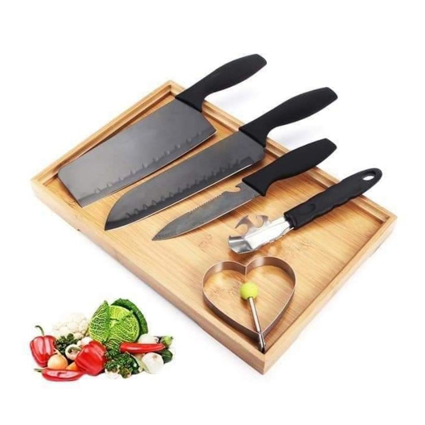 5910 5-piece Forged Kitchen Chef Cutlery Stainless Steel Knife Set Chopping Knife Chef Knife Utility Knife Butcher Knife (5pc) - warehousetech13