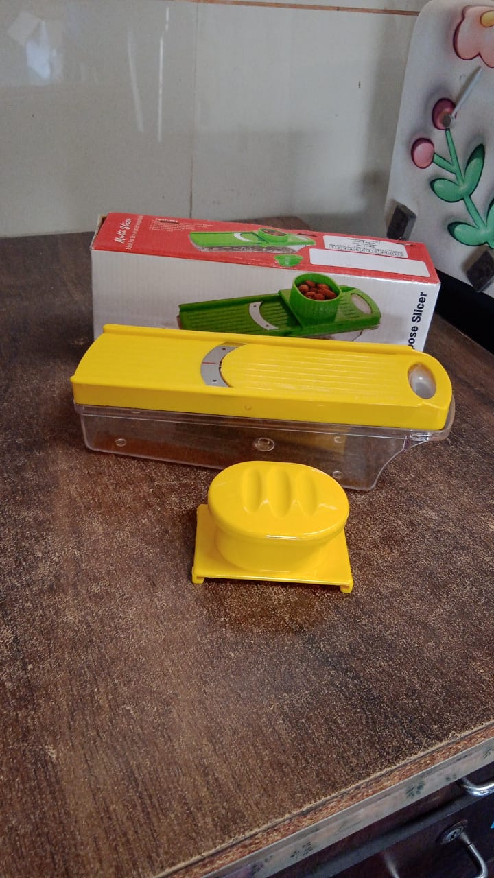 Big Multipurpose Vegetable And Fruit Slicer (Yellow 1 Pc) - warehousetech13