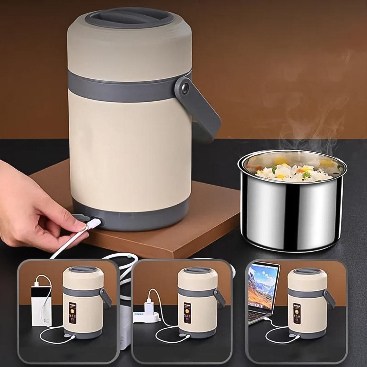 Usb Electric Heated Lunch Boxes (2 Ltr.) - warehousetech13