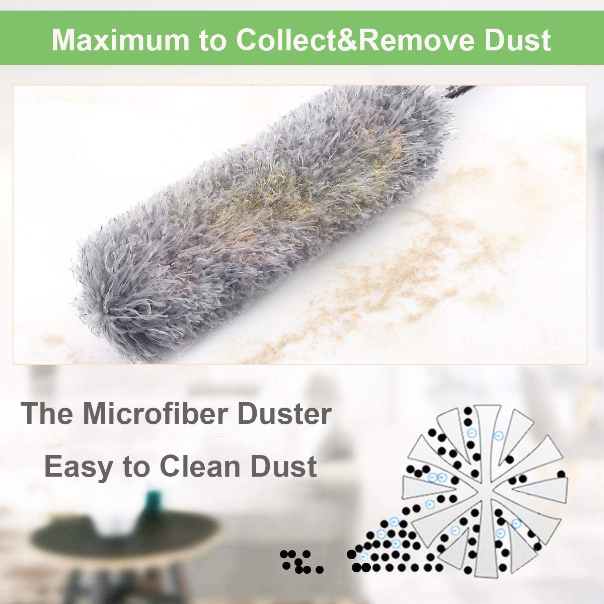 1279 Microfiber Dusters For Cleaning Telescoping Feather Duster With 100 Inches Extendable Handle Pole Dusting Cleaning Tools For Cleaning High Ceiling Ceiling Fan Blinds Cobwebs Furniture Cars - warehousetech13