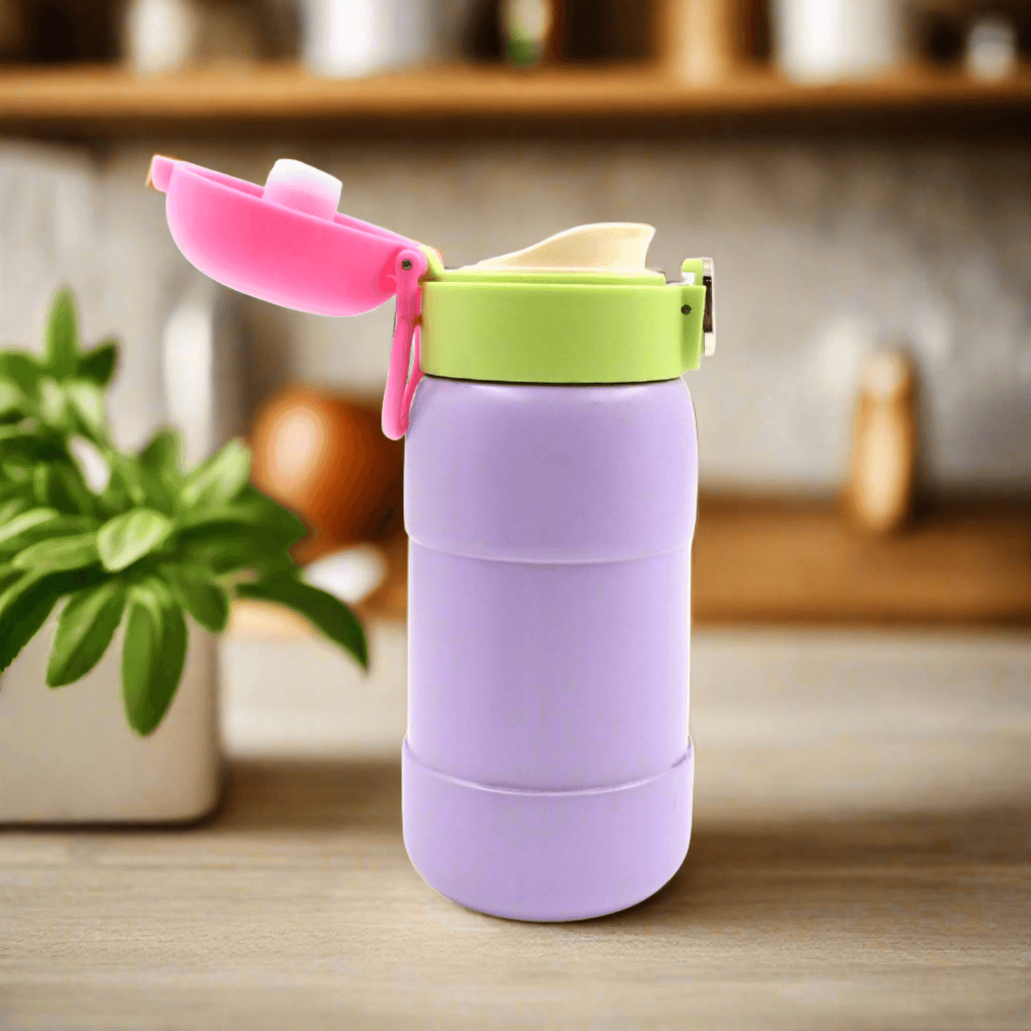 Duckstainless Steel Water Bottle For Kids Adults Steel Flask Metal Thermos Spill Proof Cap Closure Bpa Free For School Home Office Drinkware (1 Pc Mix Design) - warehousetech13