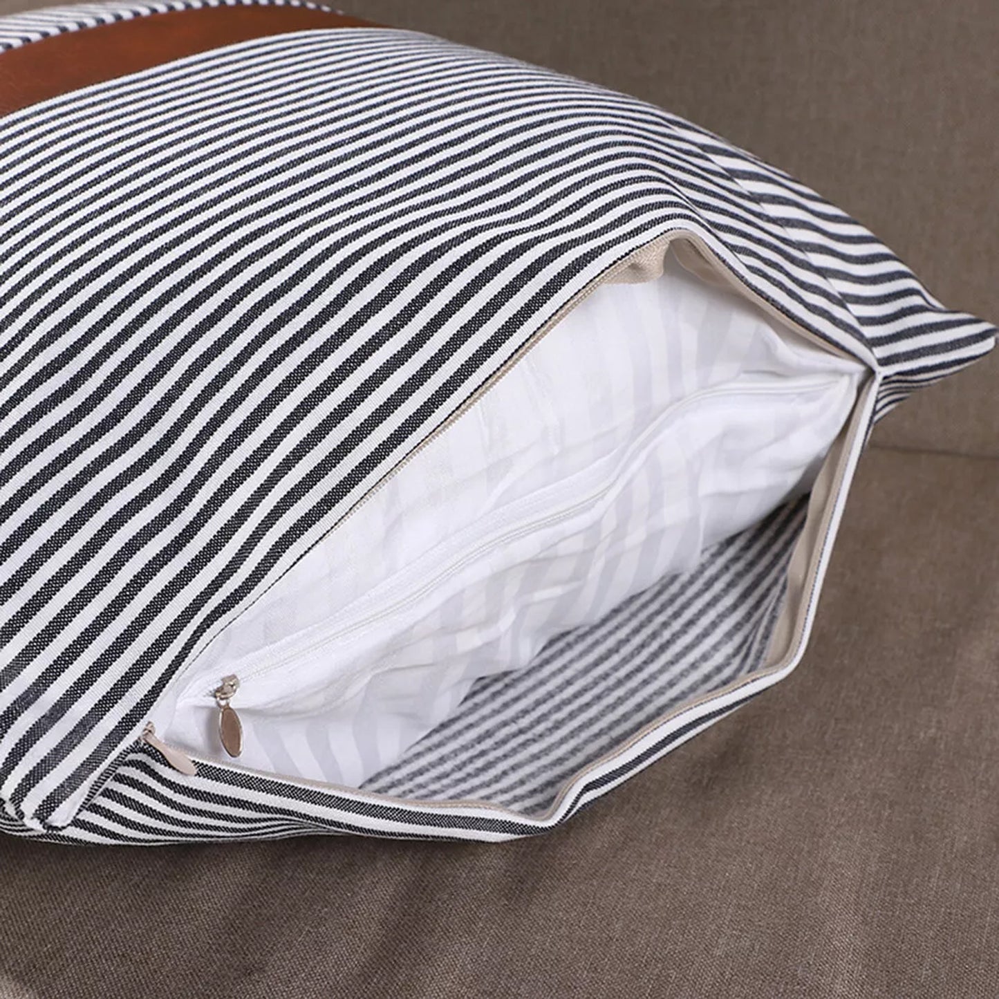 Pillow Covers Leather Cotton Cushion Covers (16 16 Inch 1 Pair 2 Pc) - warehousetech13